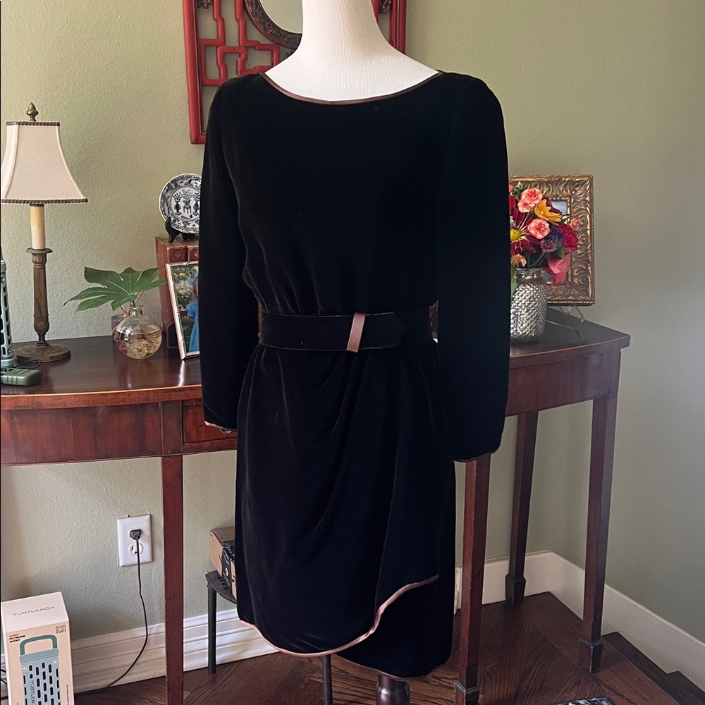 Vintage Oscar de la Renta Brown Velvet Dress 8